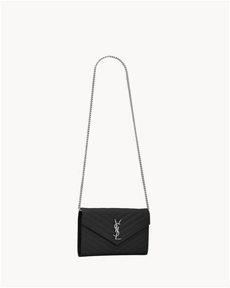 cassandre ysl leather wallet on chain|CLASSIC CASSANDRE CHAIN WALLET IN GRAIN DE .